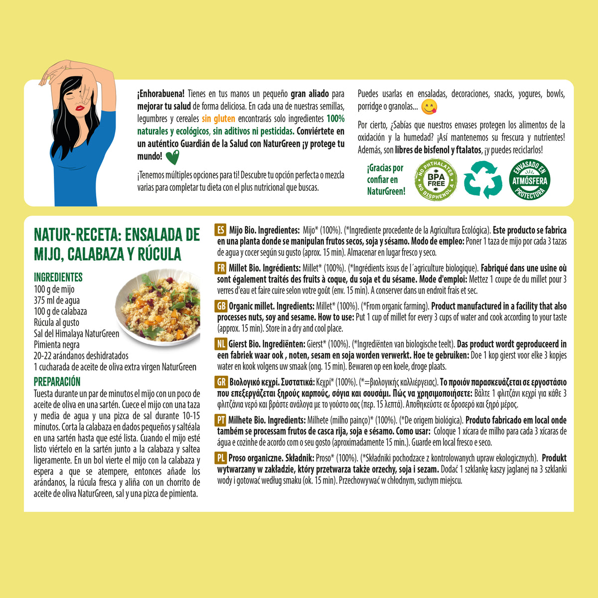 Millet Bio Naturgreen, 500 g