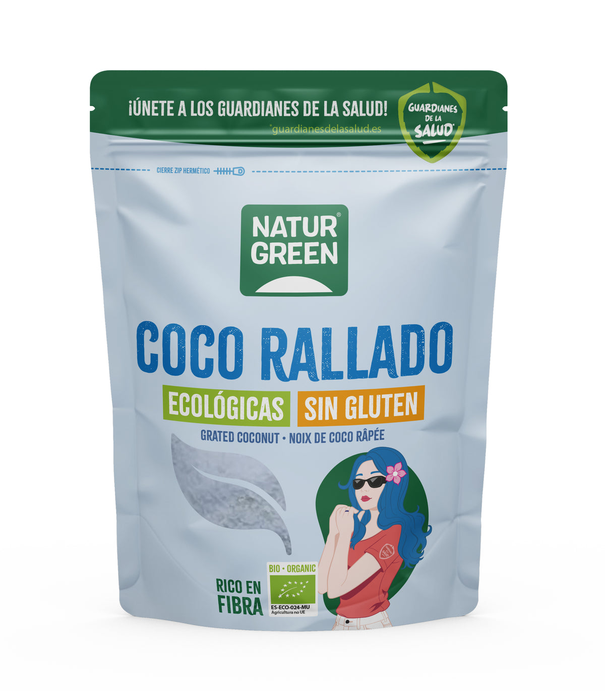 Lot de 2 paquets de noix de coco râpée bio Naturgreen 2 paquets de 125 g
