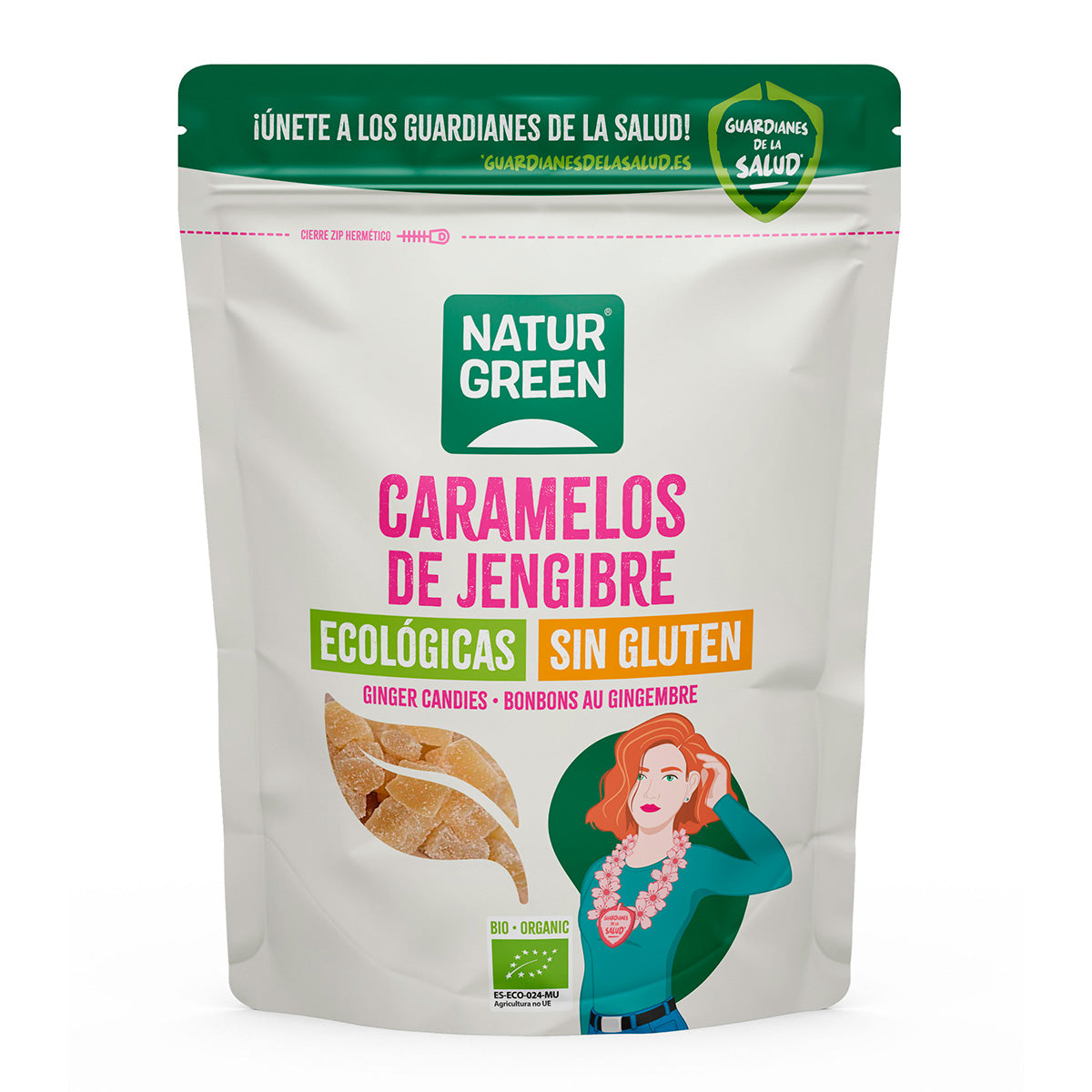 Bonbons au gingembre Naturgreen, 125 g