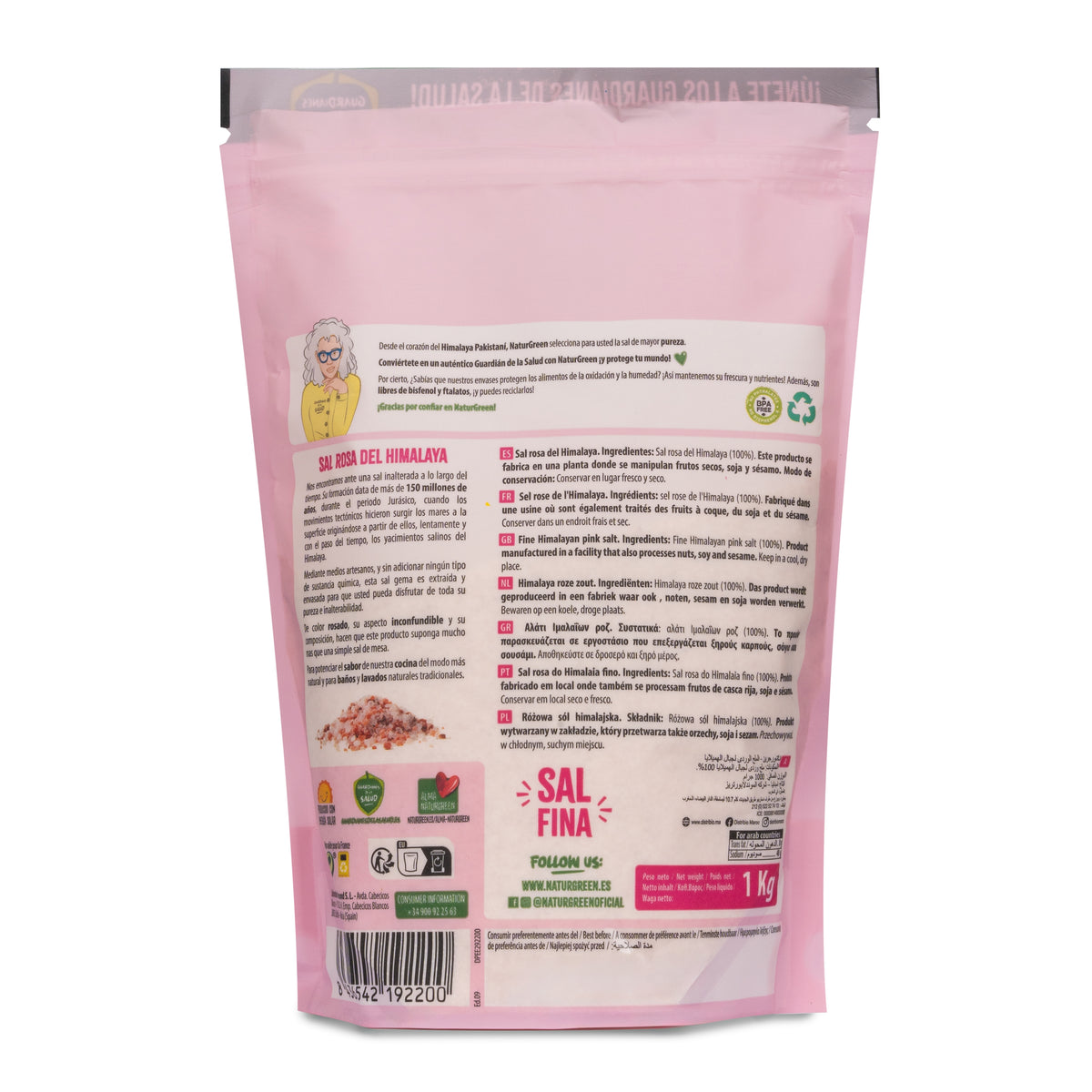 Sel rose de l'Himalaya fin Naturgreen 1 kg