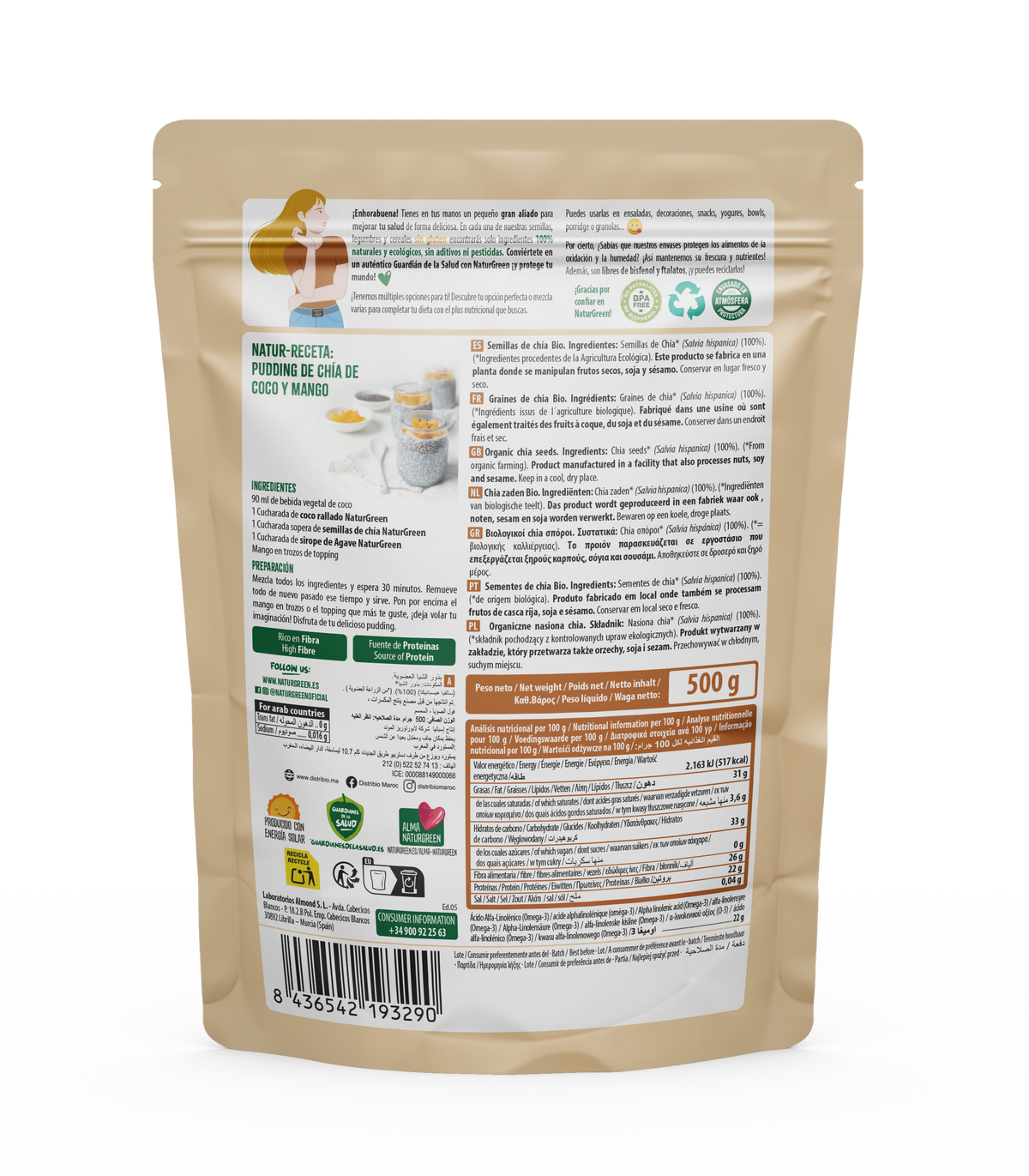 Graines de chia bio, NaturGreen, 500 g