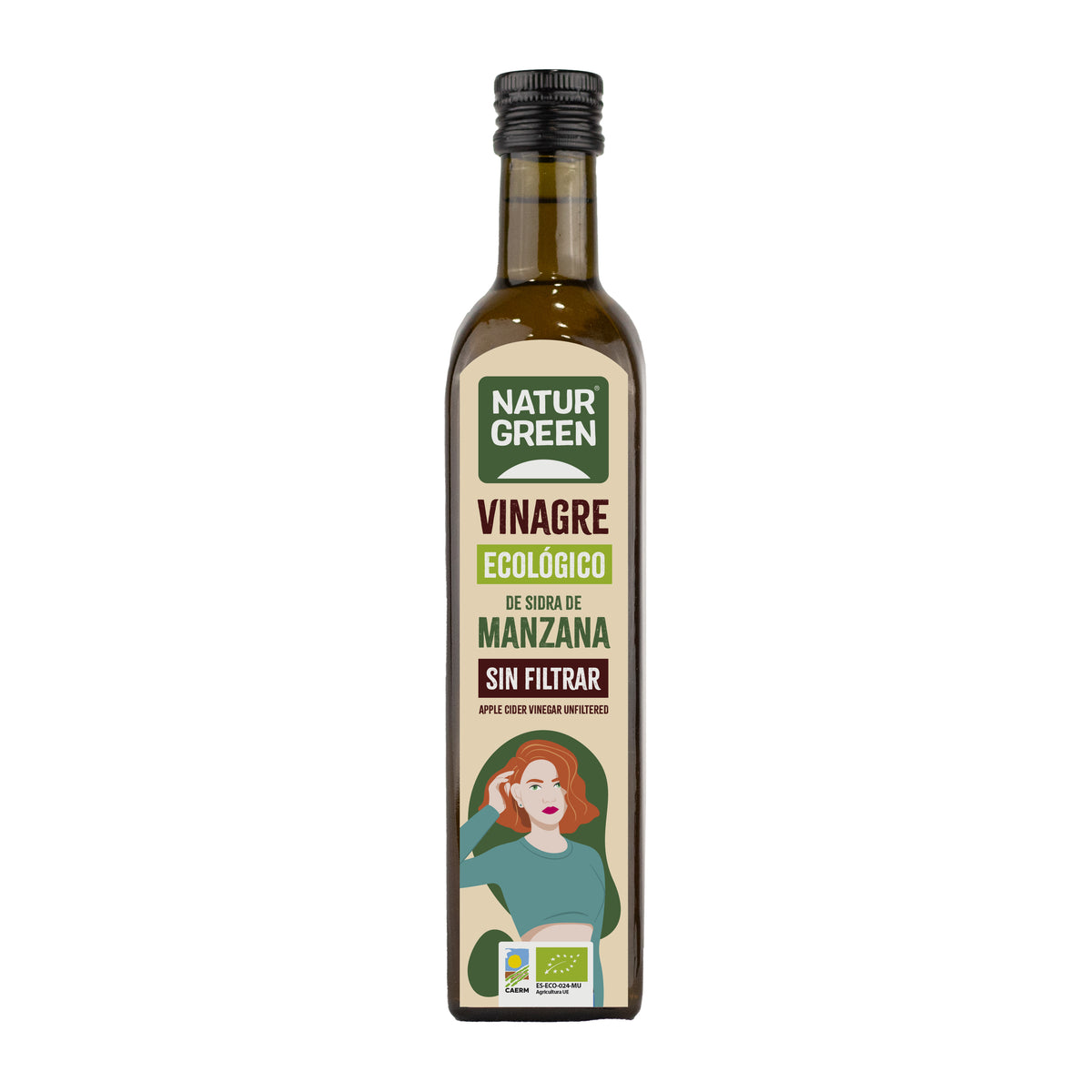 Vinaigre de cidre de pomme bio non filtré NaturGreen 500 ml