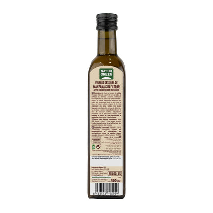 Vinaigre de cidre de pomme bio non filtré NaturGreen 500 ml