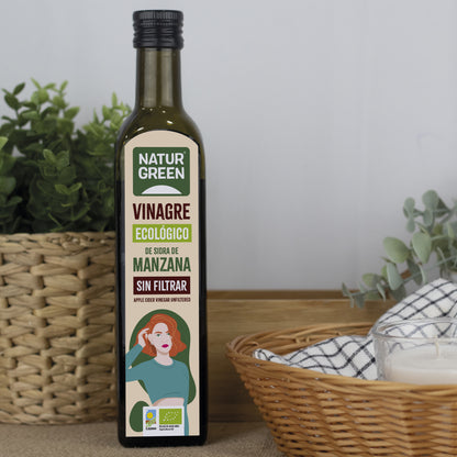 Vinaigre de cidre de pomme bio non filtré NaturGreen 500 ml