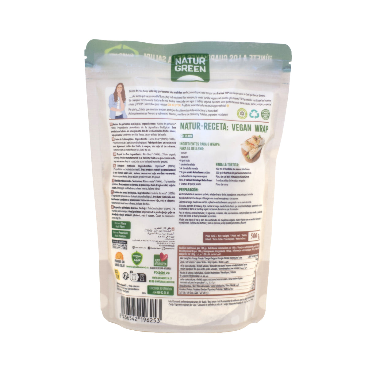 Farine de pois chiches bio sans gluten NaturGreen 500 g