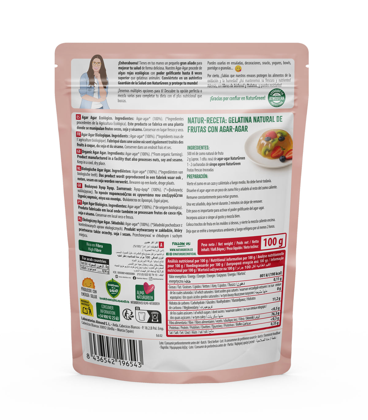 Agar Agar Bio en poudre NaturGreen 100 g