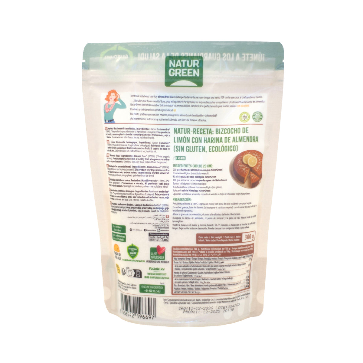 Farine d'amande bio sans gluten NaturGreen 300 g