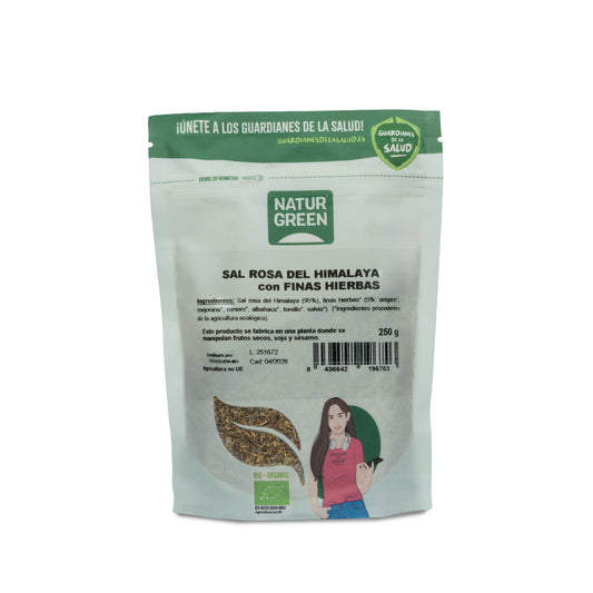 Sel rose de l'Himalaya aux fines herbes biologiques Naturgreen 250 g