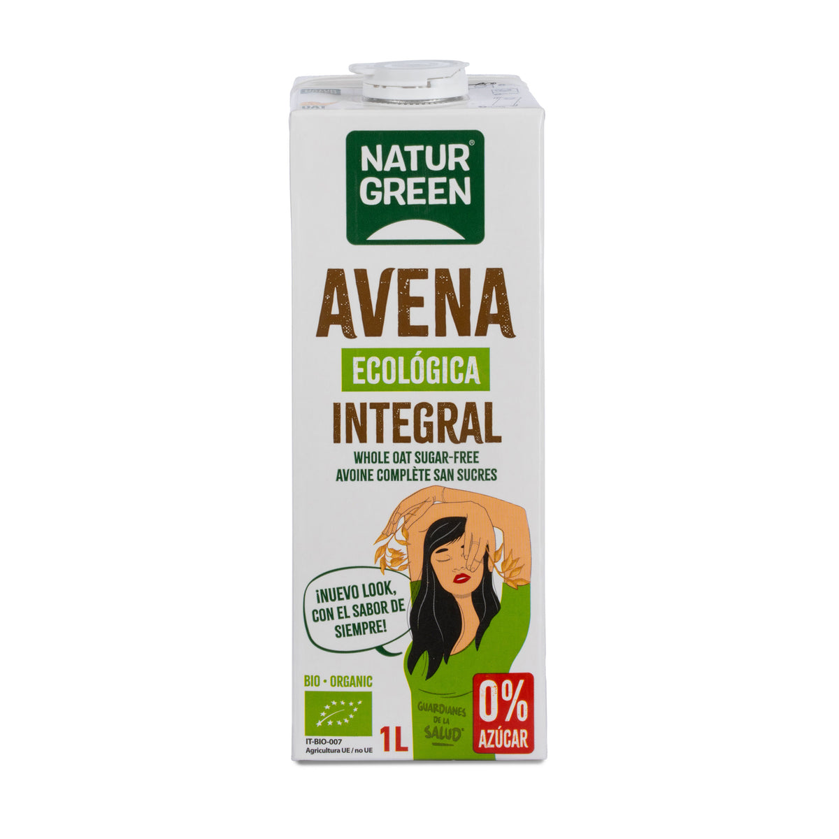 Pack 6 unités Boisson à l'avoine complète 0 % sucres Bio NaturGreen 1 L