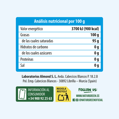 Graisse de coco Bio flacon PET NaturGreen 375 ml