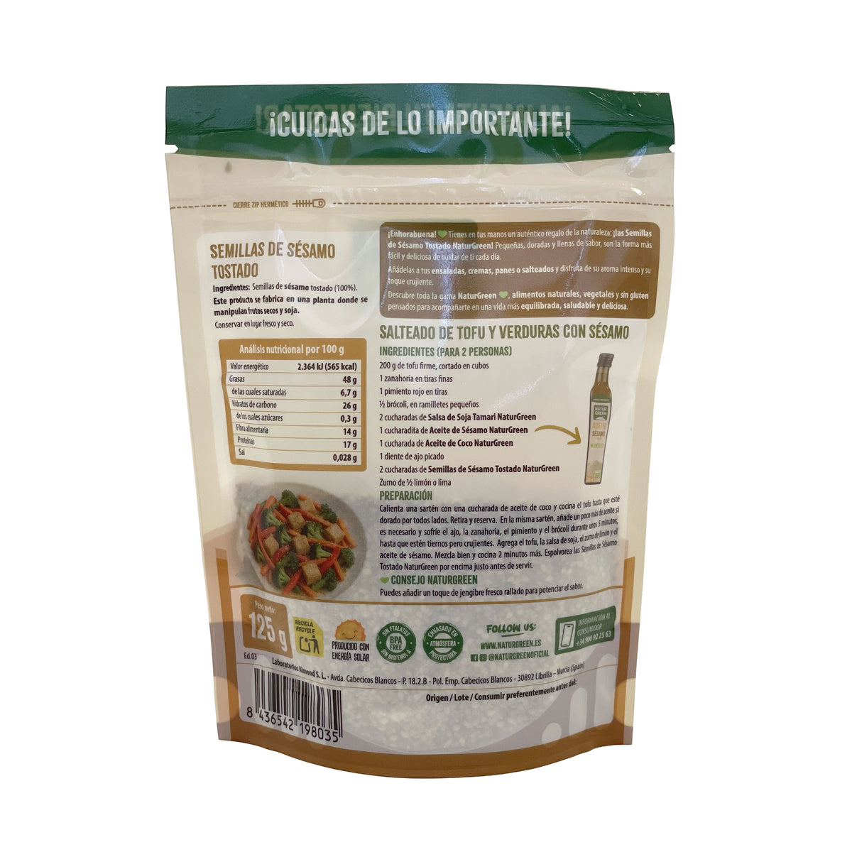 Graines de sésame grillées NaturGreen 125 g