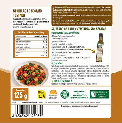 Graines de sésame grillées NaturGreen 125 g