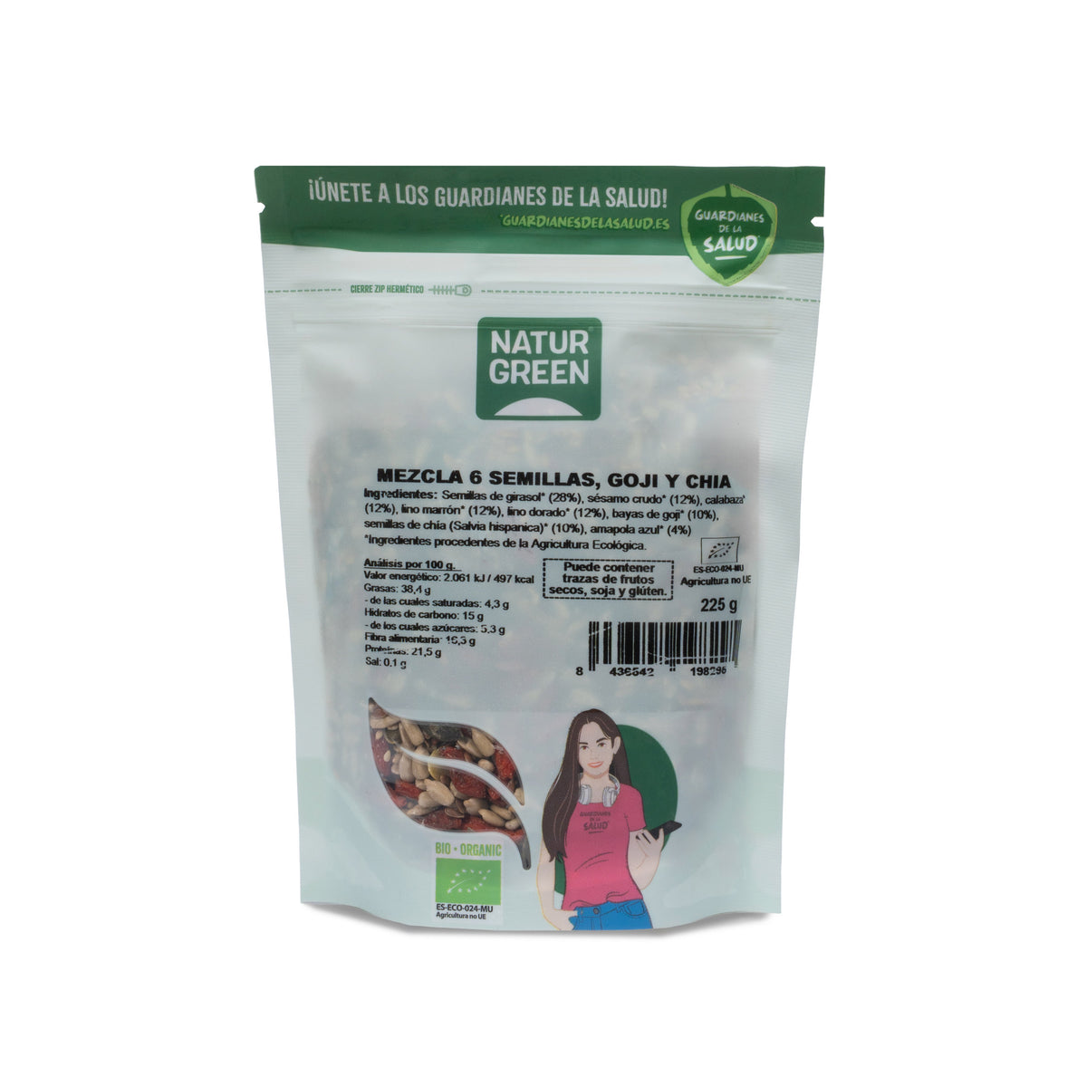 Mélange 6 graines Salade Goji et Chia Bio NaturGreen 225 g