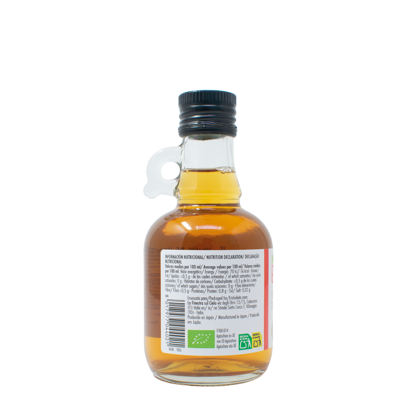 Vinaigre de riz complet La Finestra Sul Cielo 250 ml