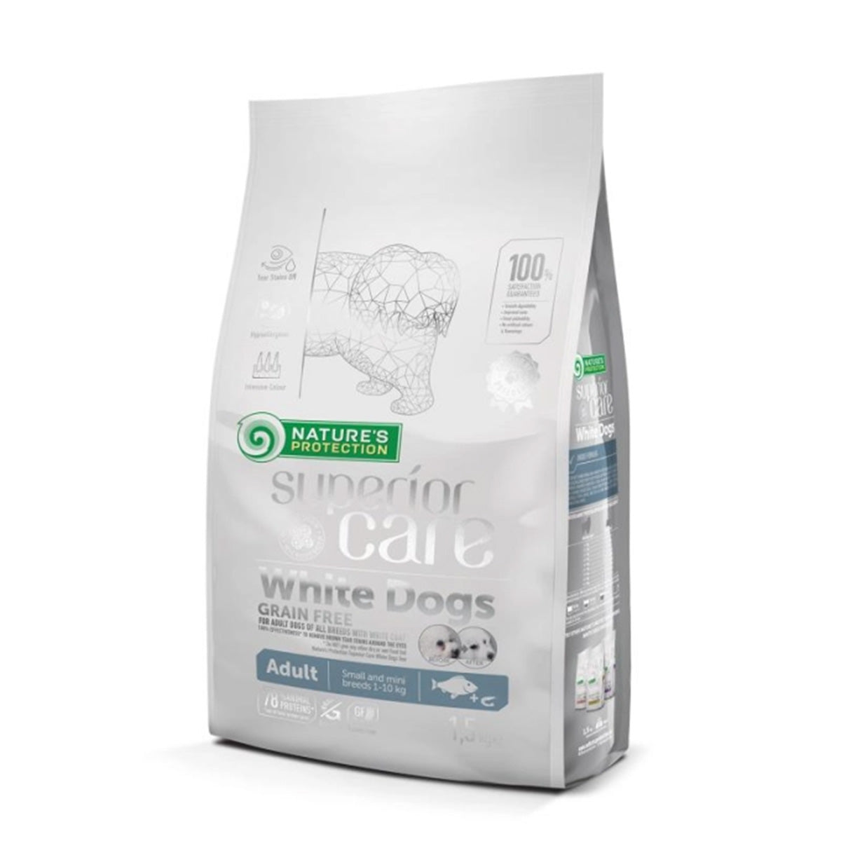 Nature's Protection White Dog Pienso grain free Pescado adulto razas pequeñas 1,5 Kg