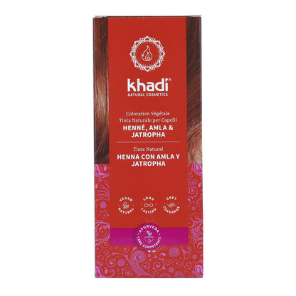 Henna natural Amla y Jatropha, Khadi,100 g