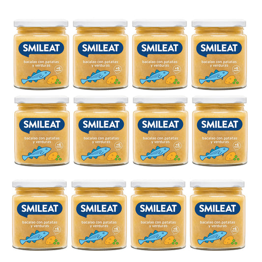 Pack 12x Tarrito BIO de verduras ecológicas con bacalao 230g