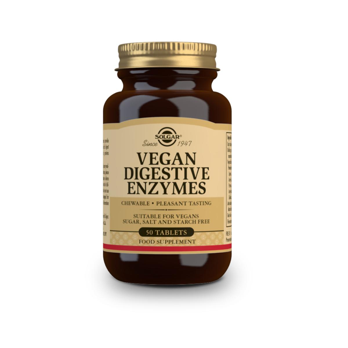 Vegan Enzimas Digestivas, 50 comprimidos masticables