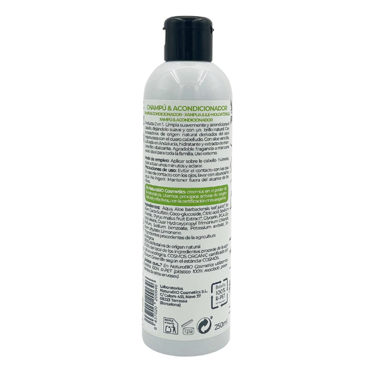Champú & Acondicionador 2 en 1 Vitalidad Aloe & Manzana Bio 250 ml NaturaBIO