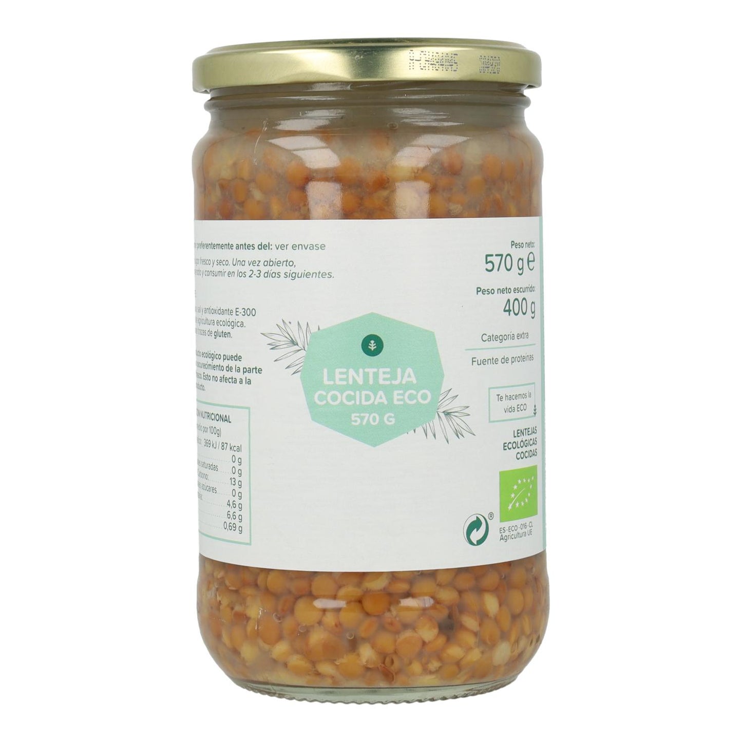 Lenteja Cocida ECO Planeta Huerto 570 g
