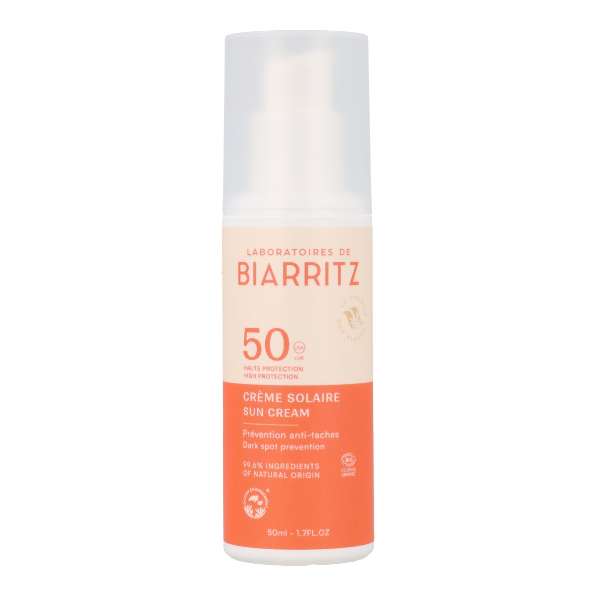 Crème solaire visage SPF 50 Laboratoires Biarritz 50 ml