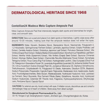 Madeca Mela Capture Ampoule Pad Centellian24 60 tampons