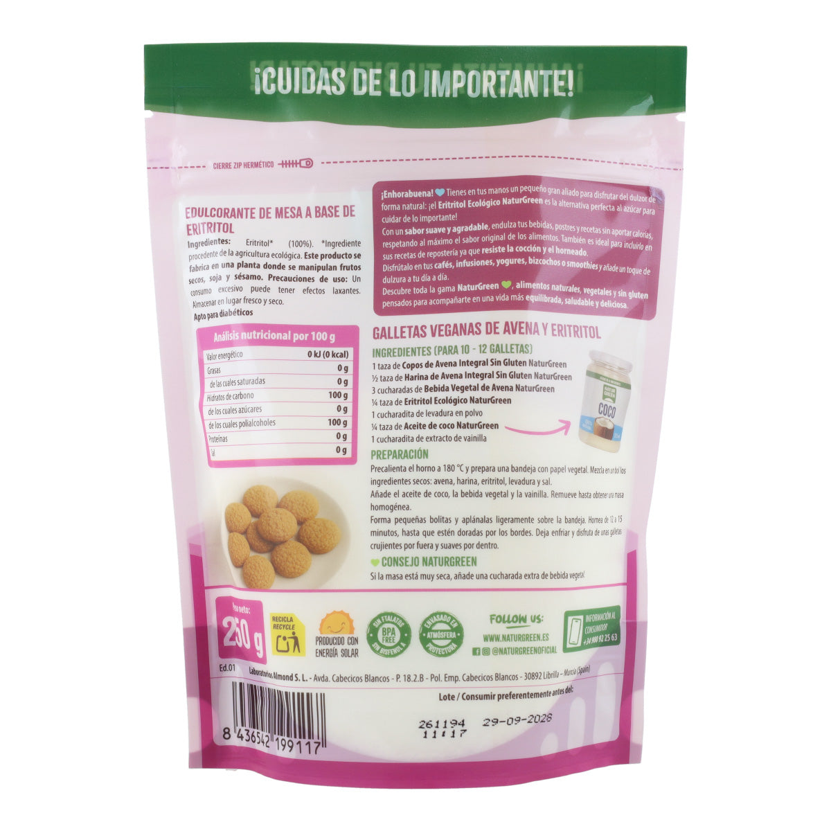 Érythritol BIO NaturGreen 250 g