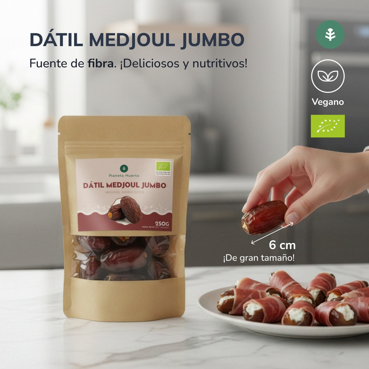 Dátil medjoul jumbo ECO Planeta Huerto 1 kg