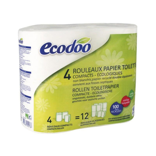 Papel Higiénico Compacto 100% fibra reciclada Ecodoo 4 Uds
