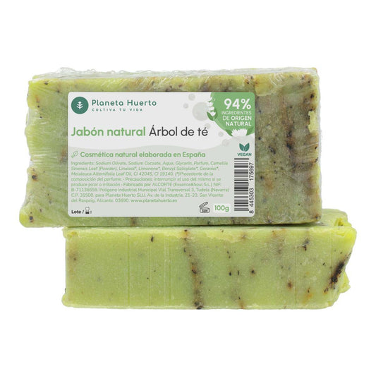 Jabón natural a base de aceite de oliva y árbol del té Planeta Huerto 100 g