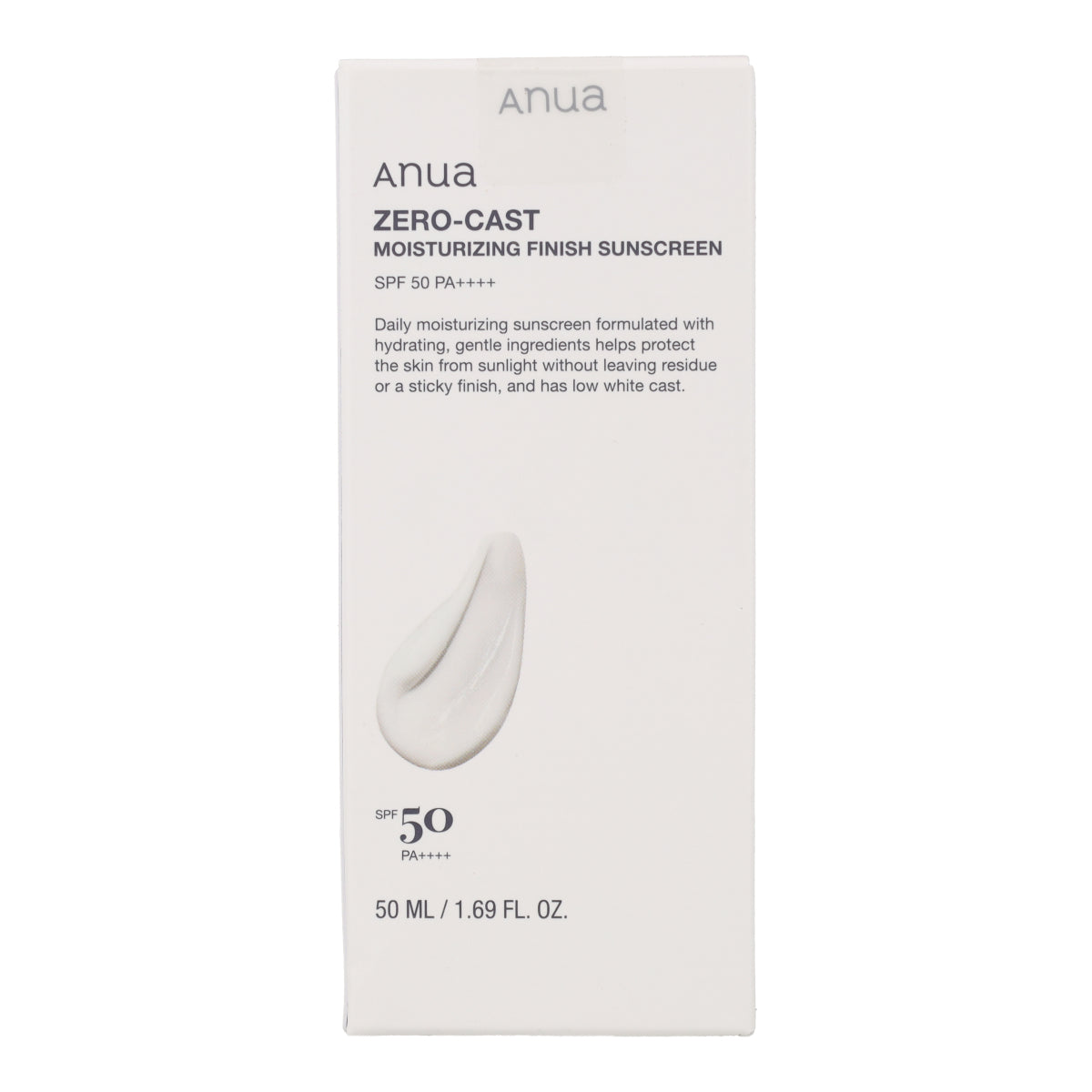 Crème solaire hydratante Anua Zero-Cast 50 ml