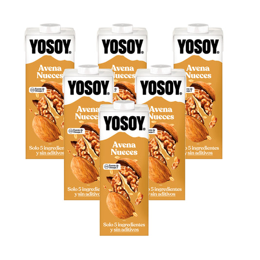Pack 6 uds Bebida de Avena y Nueces YOSOY 1L