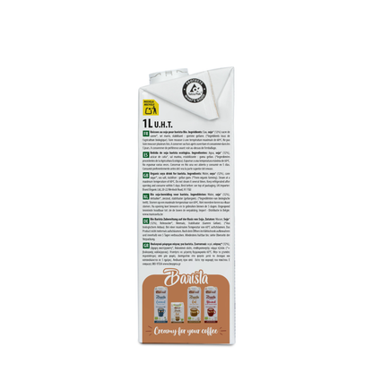 Pack 6x Bebida Vegetal Soja Barista baja en azúcar Ecomil 1 L