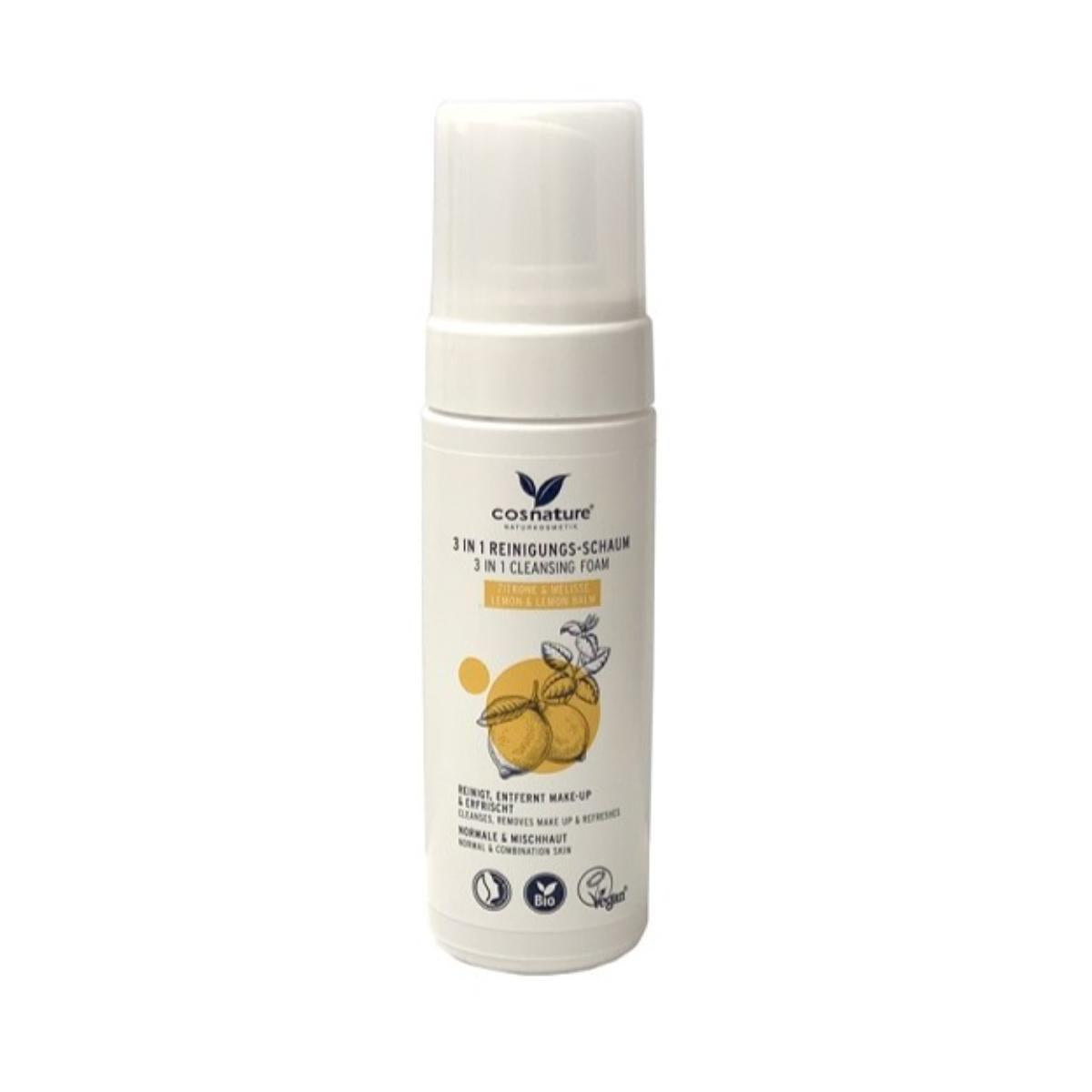 Espuma limpiadora 3 en 1 melisa & limón Cosnature 150 ml