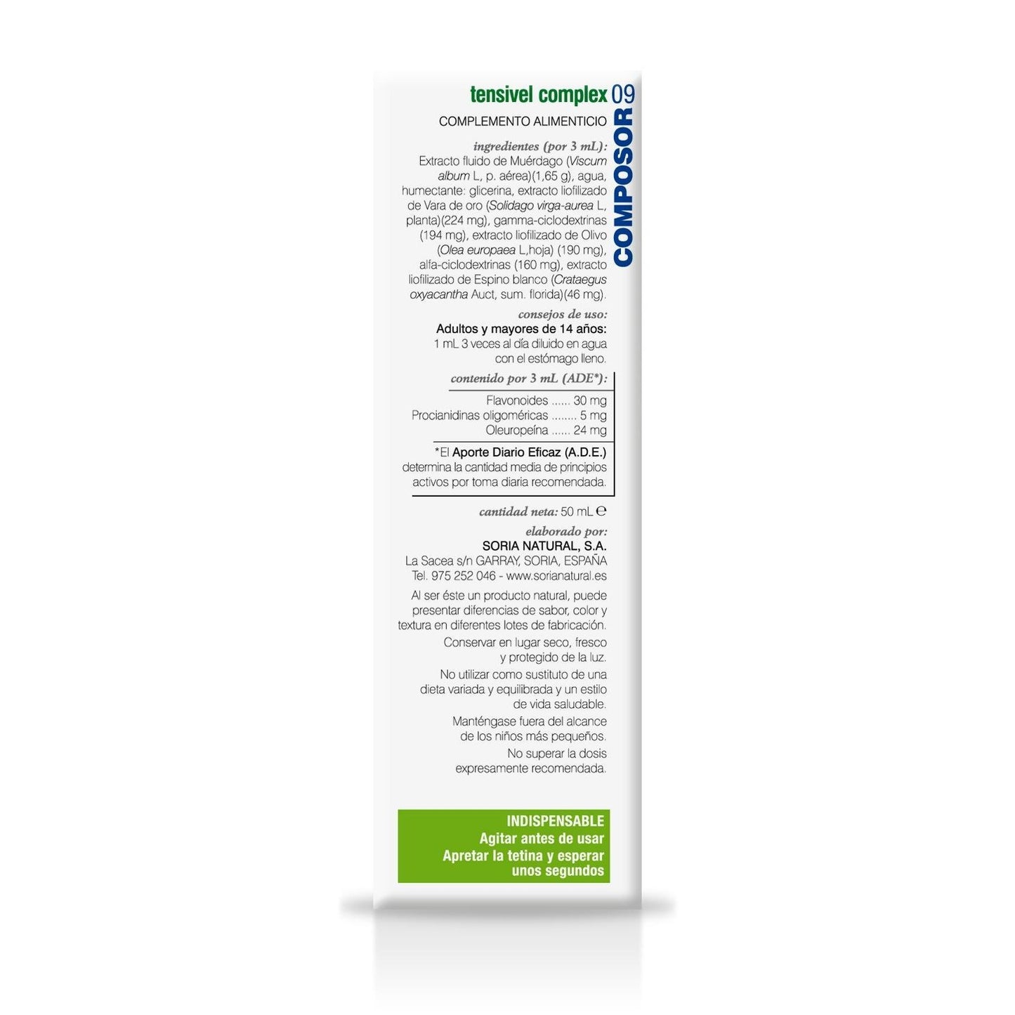Composor 9 XXI Tensivel Complex Soria Natural, 50 ml
