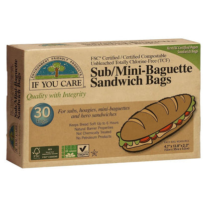 Bolsas de papel para bocadillos If You Care 30 Uds