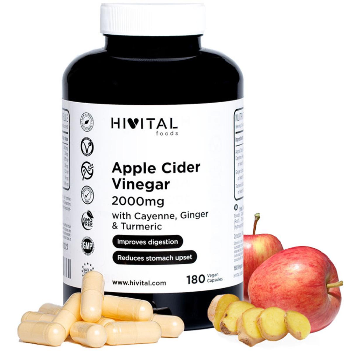 Vinagre de manzana 2000 mg 180 cápsulas veganas Hivital