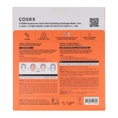 Masque Hydratant Vital à l'Acide Hyaluronique PDRN Cosrx 3 pièces