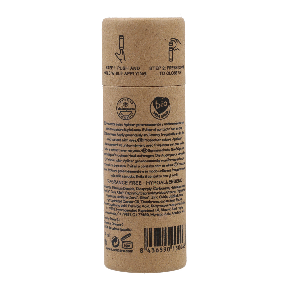 Crème Solaire Visage Teintée SPF50 Stick Nuura 18 ml