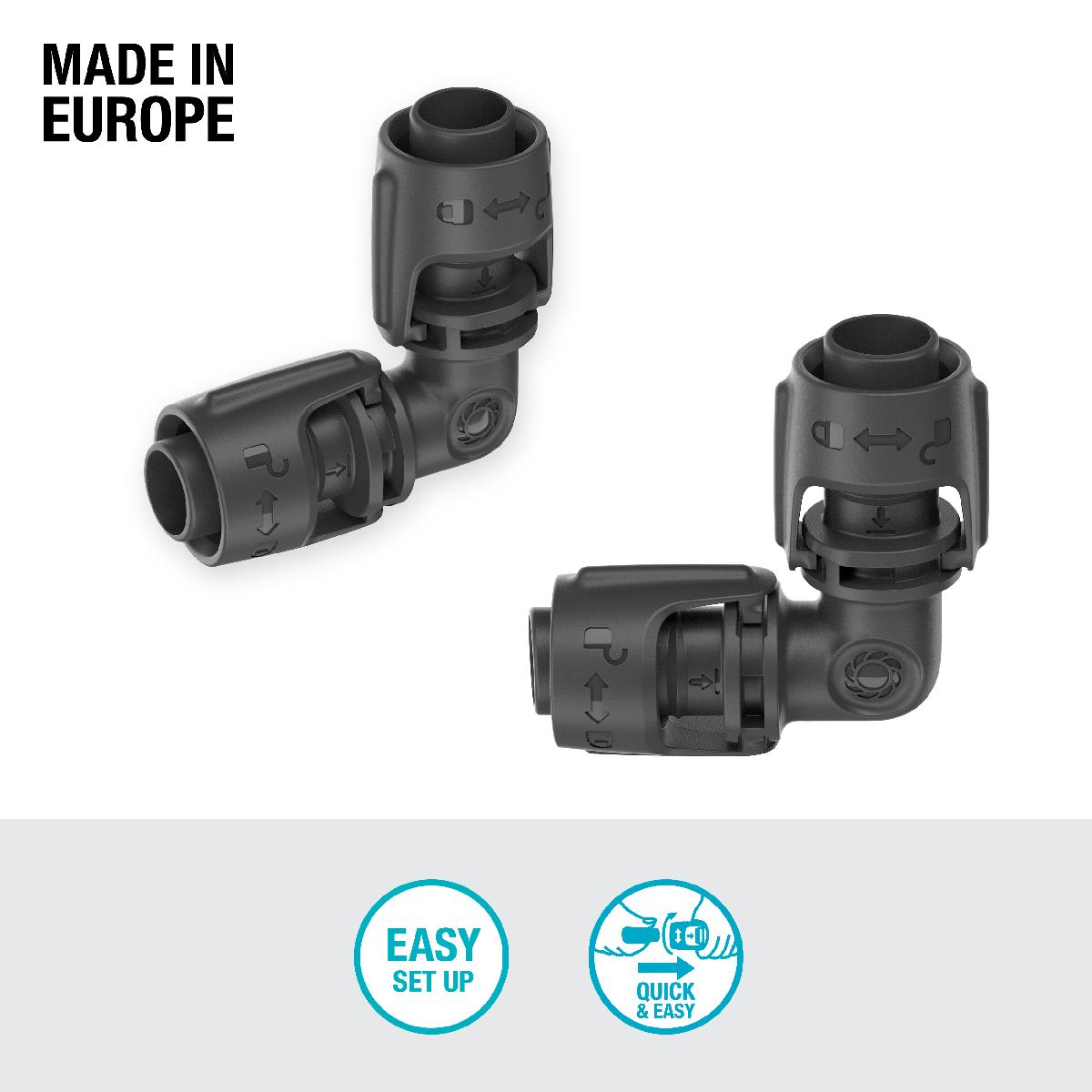 Codo 13 mm Junta en L (1/2") x5 Microdripsystem Gardena