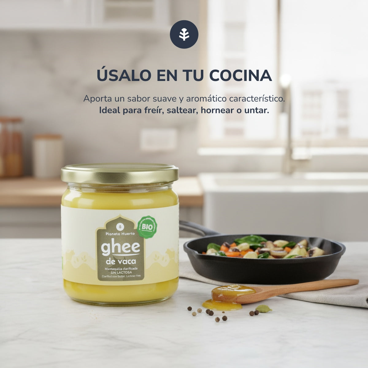 Ghee mantequilla clarificada ECO Planeta Huerto 500 g