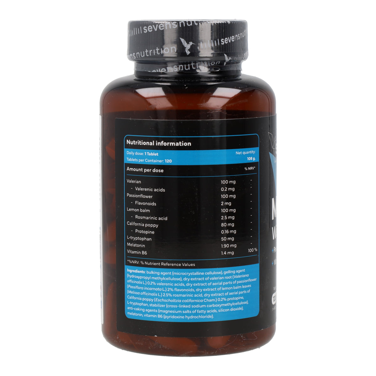 Mélatonine avec Tryptophane Sevens Nutrition 120 gélules
