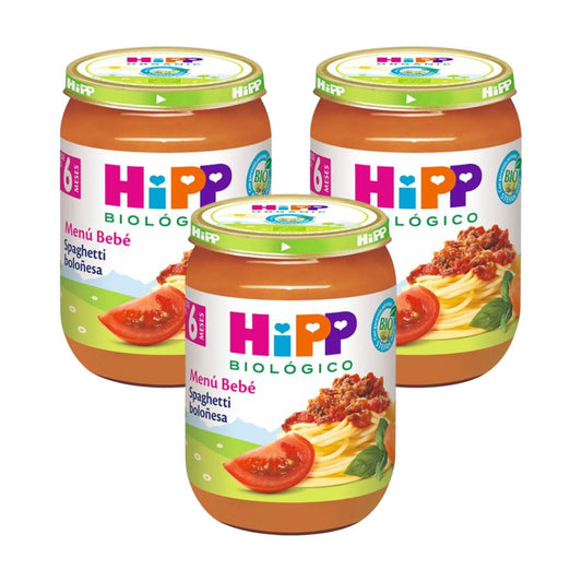 Pack x 3 Tarrito de espagueti boloñesa bio +6 meses HiPP 190 g