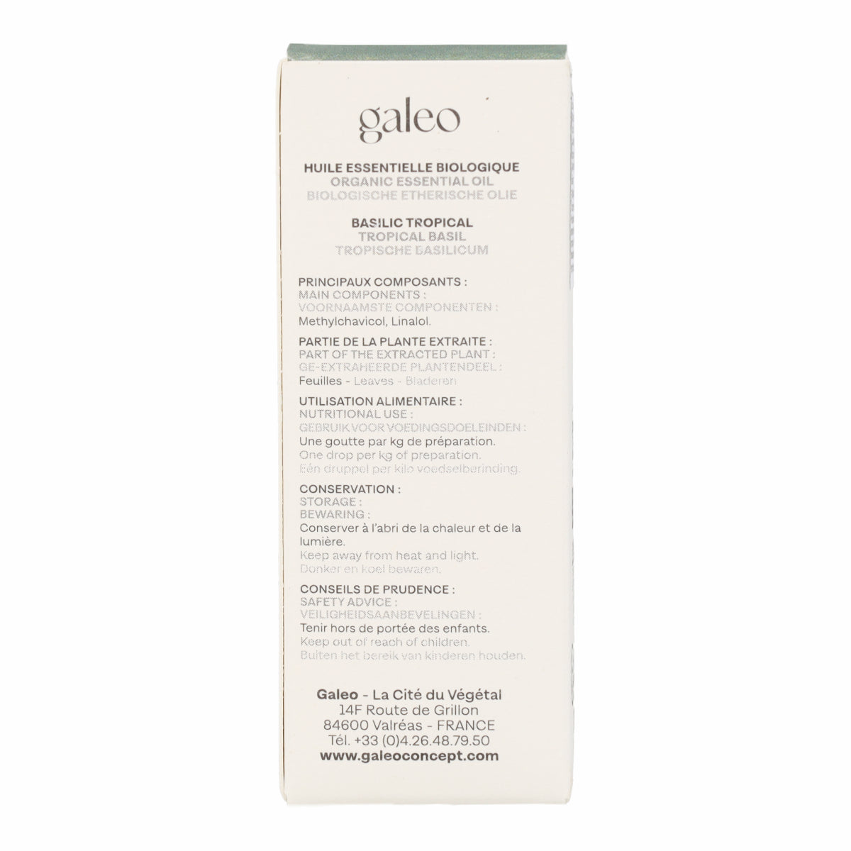 Huile essentielle Basilic Tropical BIO Galeo 10 ml