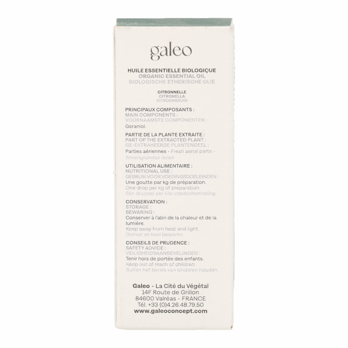 Huile essentielle Citronnelle BIO Galeo 10 ml