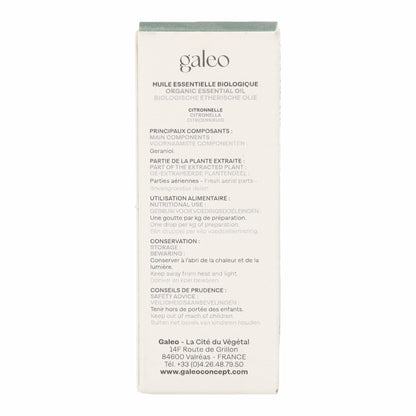 Huile essentielle Citronnelle BIO Galeo 10 ml