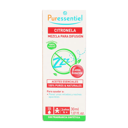 Anti-Pique Diffusion Citronnelle Huiles essentielles pour diffusion PURESSENTIEL 30 ml