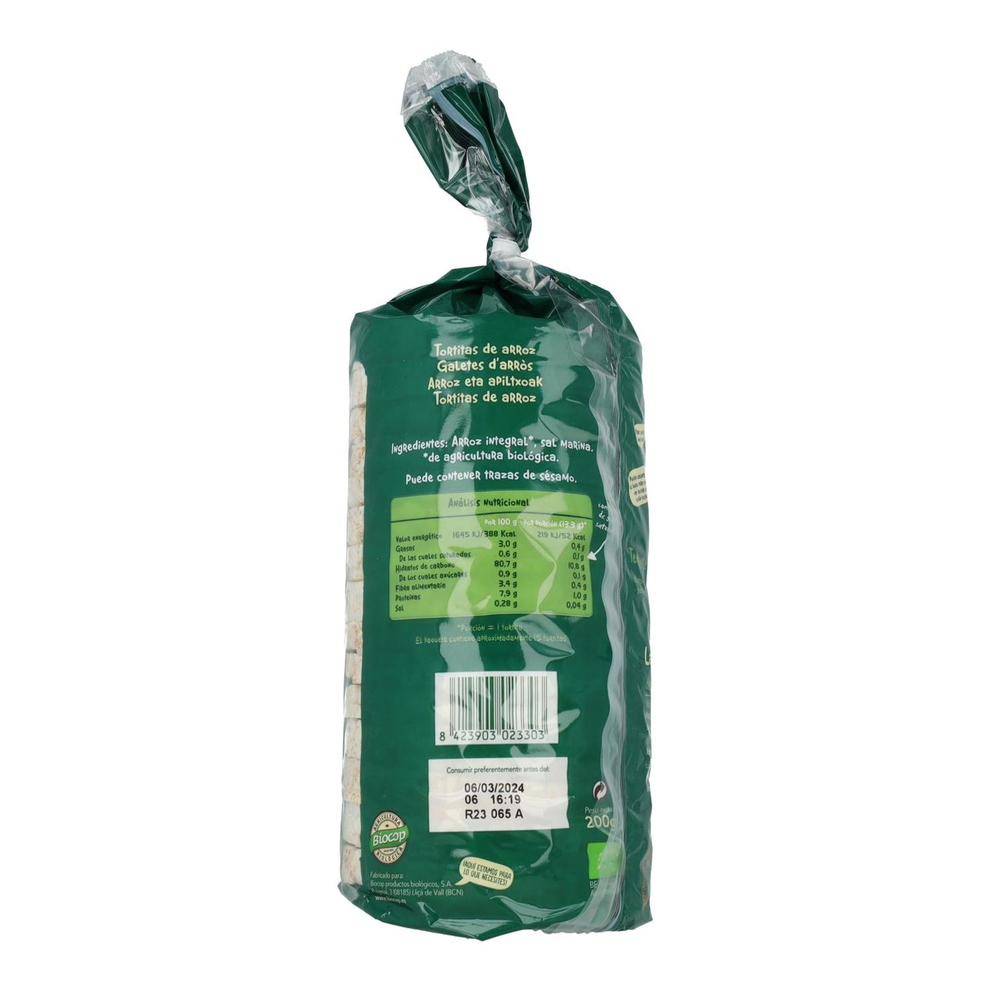 Pack 2x Tortitas de Arroz Clásicas Biocop 200 g