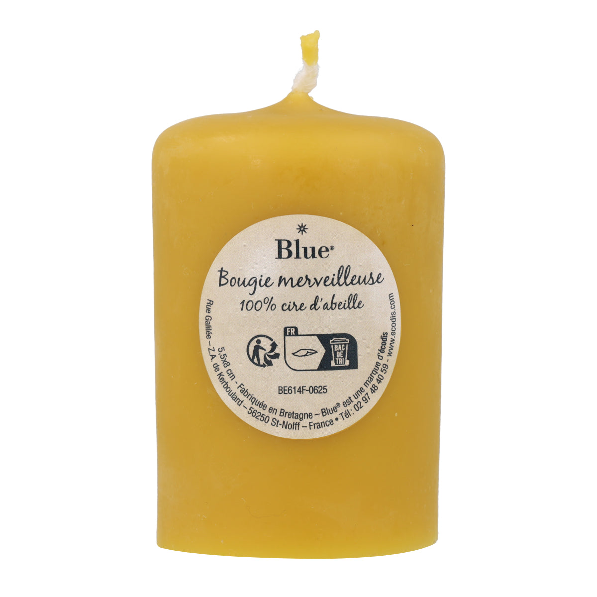 Bougie cylindrique moyenne en cire 175 g Bleue 6 pcs