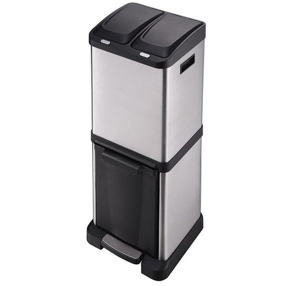 Cubo Pedal Ecológico 3 Compartimentos Habitex 32 L  (Reacondicionado)